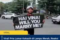 Viral! Pria Lamar Kekasih di Lampu Merah, Reaksi Pengendara Bikin Heboh