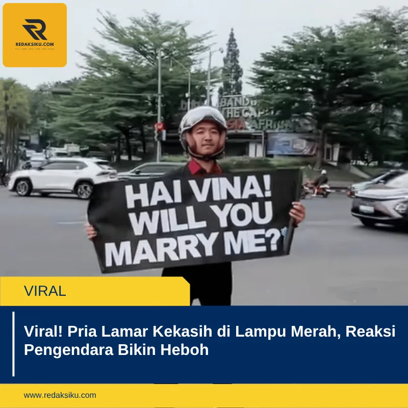 Viral! Pria Lamar Kekasih di Lampu Merah, Reaksi Pengendara Bikin Heboh
