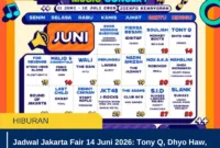 Jadwal Jakarta Fair 14 Juni 2026: Tony Q, Dhyo Haw, dan Orska Tampil Malam Ini