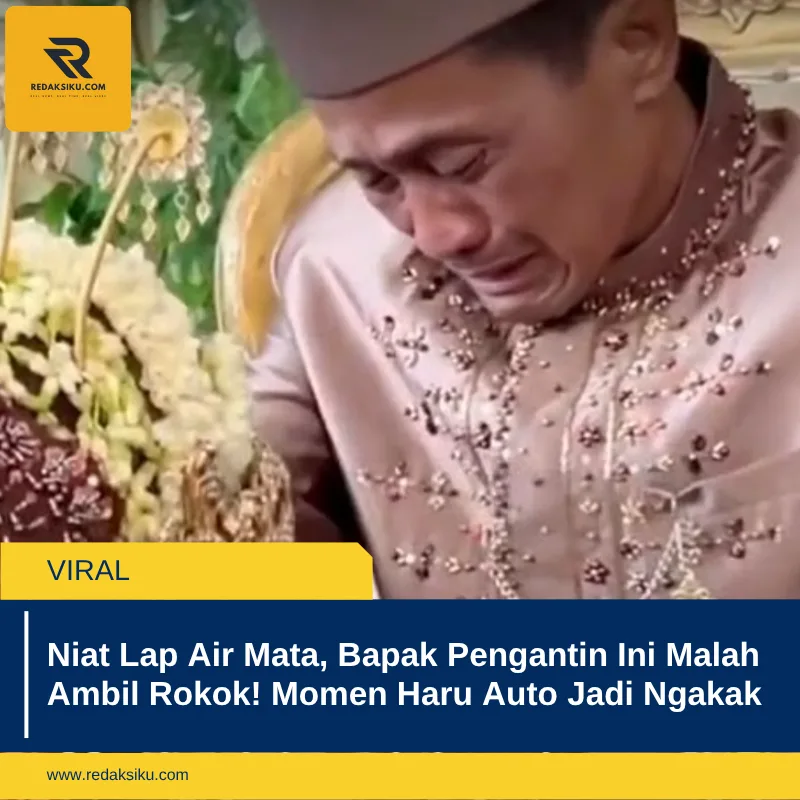 Niat Lap Air Mata, Bapak Pengantin Ini Malah Ambil Rokok! Momen Haru Auto Jadi Ngakak