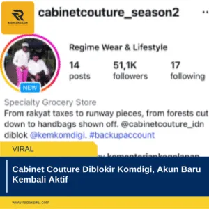 Cabinet Couture Diblokir Komdigi, Akun Baru Kembali Aktif