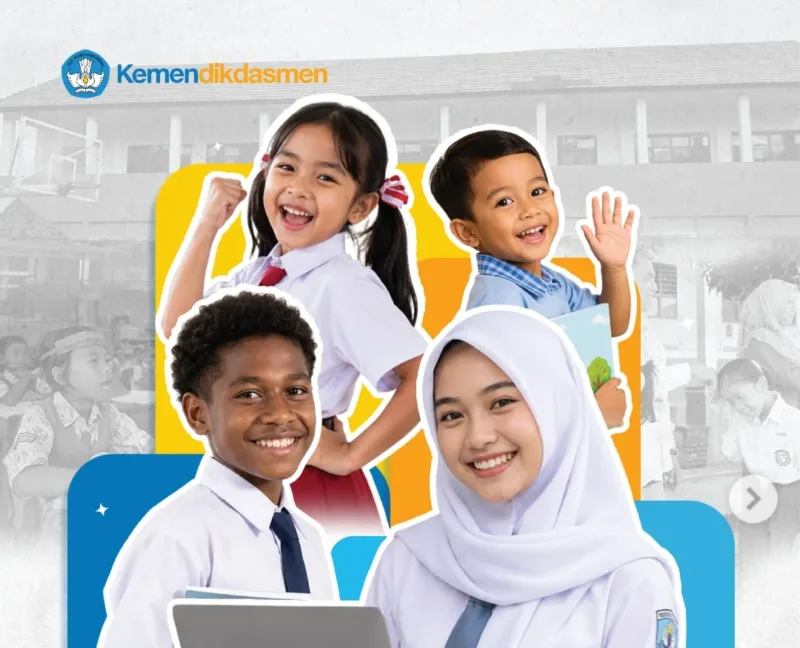 Hari pertama MPLS 2026 menjadi awal pelaksanaan MPLS Ramah sesuai Permendikdasmen Nomor 12 Tahun 2026. Simak aturan dan perubahan terbarunya berikut ini. (Foto: Instagram @kemendikdasmen)