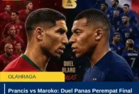 Prancis vs Maroko di perempat final Piala Dunia 2026