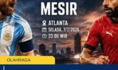 Argentina vs Mesir 2026: Duel Messi dan Salah Berebut Tiket Perempat Final Piala Dunia