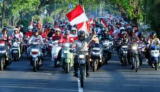 Meriah! Konvoi Merah Putih di Barru, Kapolres Kawal Langsung