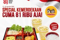 Simak Promo HokBen spesial 17 Agustus 2026, mulai dari Bento 17, Level Up Deals, hingga bundling hemat yang berlaku dalam waktu terbatas. (Foto: Instagram @hokben_id)