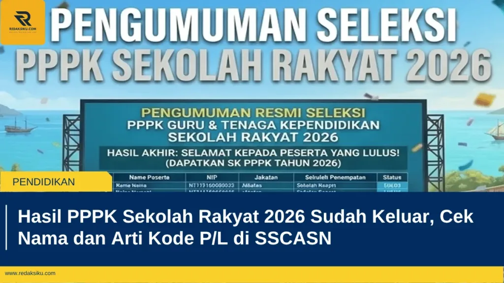 Hasil PPPK Sekolah Rakyat 2026 Sudah Keluar, Cek Nama dan Arti Kode P/L di SSCASN