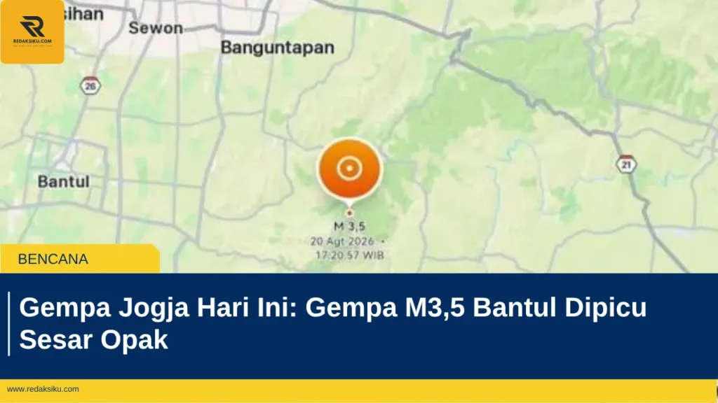 Gempa Jogja Hari Ini: Gempa M3,5 Bantul Dipicu Sesar Opak Gempa Jogja Hari Ini: Gempa M3,5 Bantul Dipicu Sesar Opak