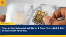 Emas Antam Melonjak Lagi! Harga 1 Gram Nyaris Rp2,7 Juta, Buyback Naik Rp50 Ribu