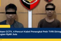 Terekam CCTV, 4 Pencuri Kabel Penangkal Petir TVRI Diringkus, Kerugian Rp80 Juta
