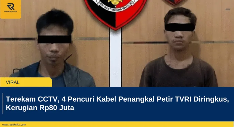 Terekam CCTV, 4 Pencuri Kabel Penangkal Petir TVRI Diringkus, Kerugian Rp80 Juta