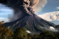 mitigasi erupsi gunung — Gunung Anak Krakatau mengeluarkan abu vulkanik tebal saat aktivitas erupsi meningkat pada 7 September 2026.