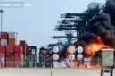 Kebakaran hebat melanda area penyimpanan peti kemas di Terminal NPCT 1 Pelabuhan Tanjung Priok pada Senin, 21 September 2026.