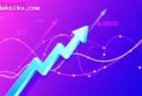 Grafik pergerakan harga saham di layar monitor saat IHSG melemah