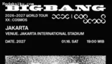 Tiket resmi konser grup legendaris asal Korea Selatan, Bigbang, di Jakarta International Stadium resmi dijual oleh promotor.