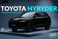 Tampilan eksterior Toyota Urban Cruiser Hyryder Aero Black Edition dengan aksen serba hitam yang agresif.