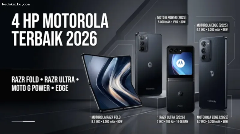 HP Motorola — Deretan ponsel pintar Motorola terbaru tahun 2026 yang mencakup model lipat hingga kelas flagship.