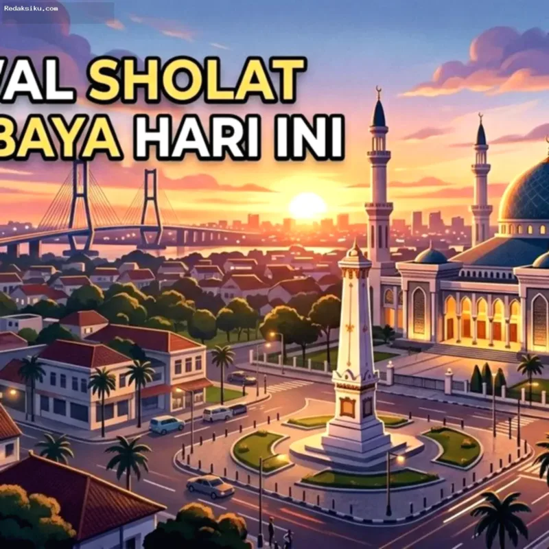 Ilustrasi jadwal sholat dan waktu salat fardu di Surabaya pada 23 September 2026.