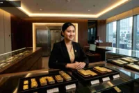 Harga Emas Pegadaian — Ilustrasi toko emas batangan dengan berbagai jenis logam mulia di Pegadaian