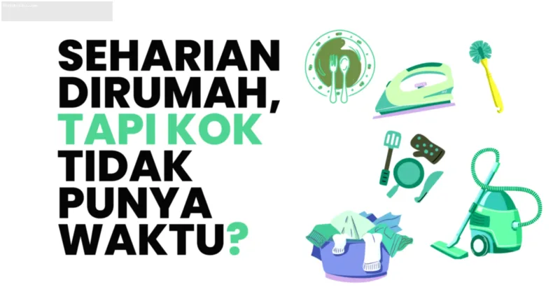Ibu rumah tangga tampak sibuk mengurus pekerjaan rumah yang menumpuk seharian