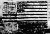 Ilustrasi bendera Amerika Serikat yang tampak retak melambangkan krisis demokrasi liberal