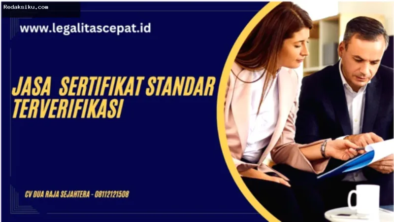 Jasa Pengurusan Sertifikat — Ilustrasi dokumen legalitas usaha dan layanan pengurusan sertifikat standar bisnis