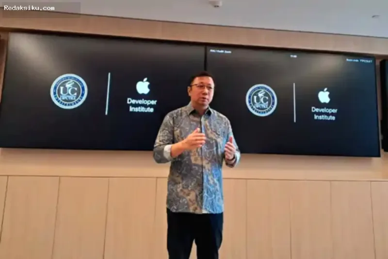 Suasana peresmian Apple Developer Institute di Universitas Ciputra Surabaya yang fokus pada kecerdasan buatan.