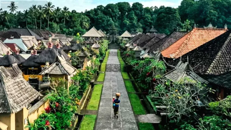 Suasana pedesaan di Desa Wisata Pentingsari, Sleman, Yogyakarta, di lereng Gunung Merapi.
