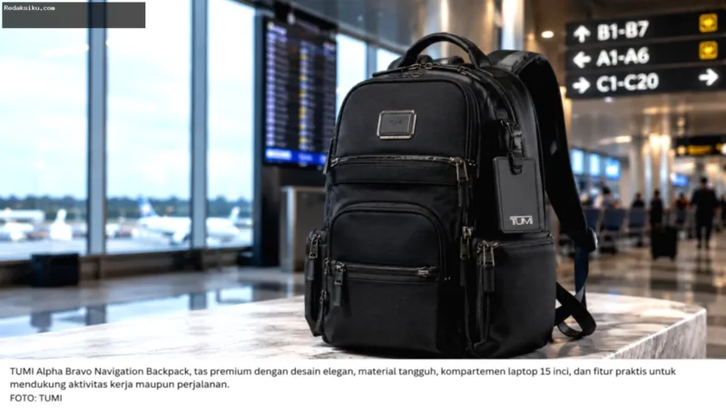 Tas TUMI Alpha Bravo — Tas punggung TUMI Alpha Bravo Navigation Backpack warna hitam untuk kerja dan travel