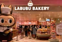 Gerai Labubu Bakery di Shanghai yang menyajikan roti bertema karakter dari Pop Mart.