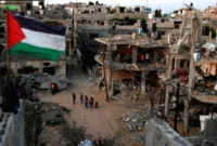 Bantuan Gaza — Puing bangunan hancur akibat konflik di Jalur Gaza yang memerlukan rekonstruksi besar.