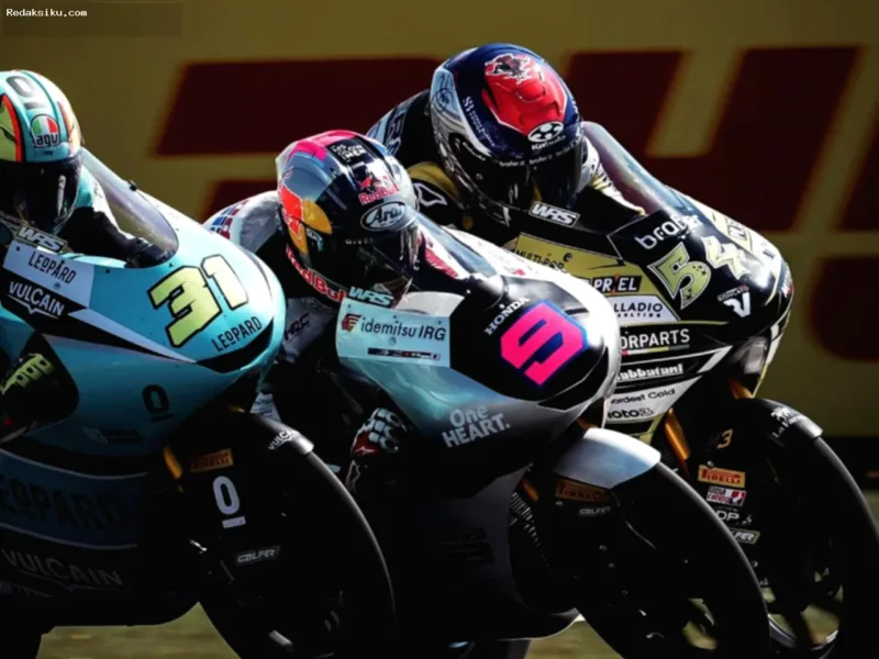 Veda Ega Pratama saat memacu motor Honda Team Asia di Sirkuit Red Bull Ring-Spielberg pada sesi practice Moto3 Austria 2026.