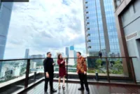 Grafik pergerakan saham DILD dan foto gedung milik PT Intiland Development Tbk