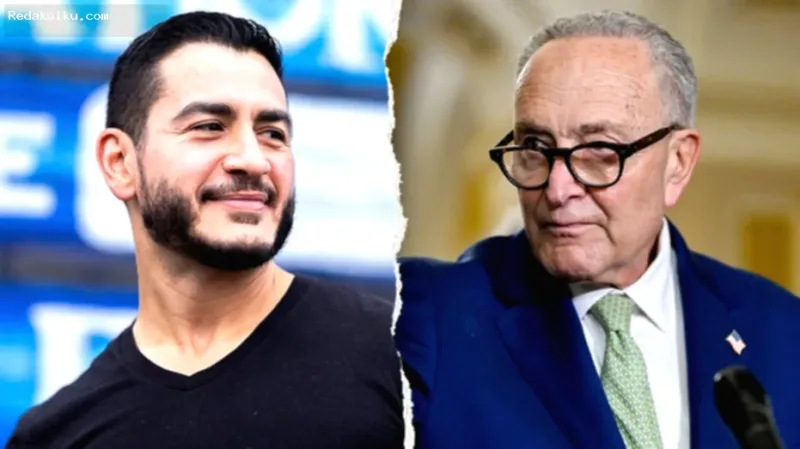 Kandidat Senat Partai Demokrat Abdul El-Sayed saat tiba di markas besar DSCC di Washington, D.C.