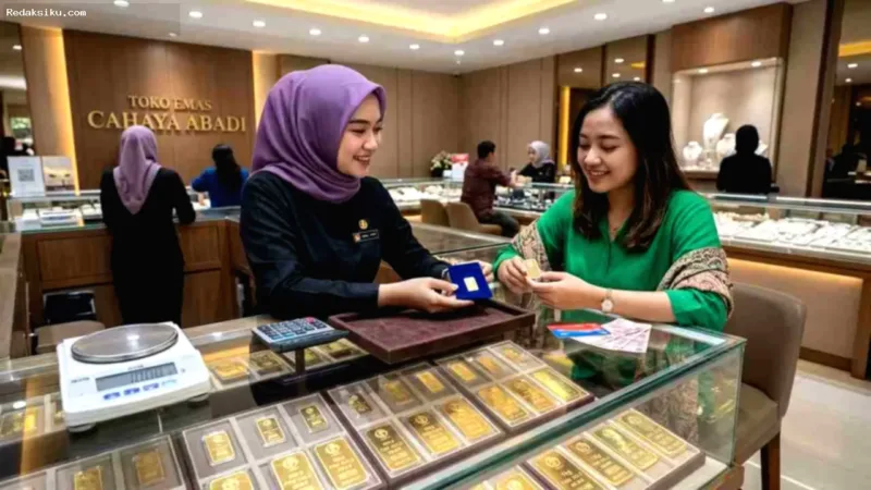 Harga Emas Pegadaian — Tumpukan emas batangan sebagai instrumen investasi untuk pelindung nilai ekonomi.