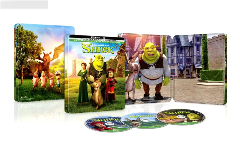 Kover film animasi Shrek untuk perayaan 25 tahun dalam format 4K UHD Blu-ray