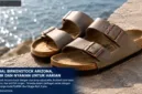 Sandal Birkenstock Arizona dikenal dengan desain dua strap ikonik dan footbed ergonomis yang mendukung kesehatan kaki.