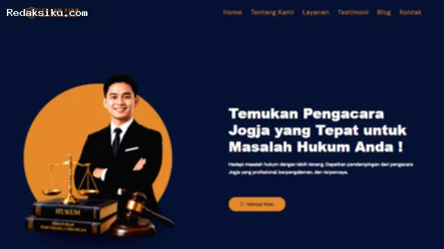 Pengacara Jogja — Suasana kantor hukum profesional dengan meja kerja dan dokumen legal di Yogyakarta