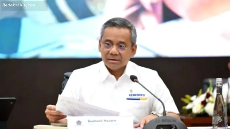 Suahasil Nazara saat dilantik sebagai Menteri Keuangan menggantikan Purbaya Yudhi Sadewa di Istana Kepresidenan.