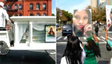 Suasana duka menyelimuti pemakaman Lovay Williams di Harlem, New York City.