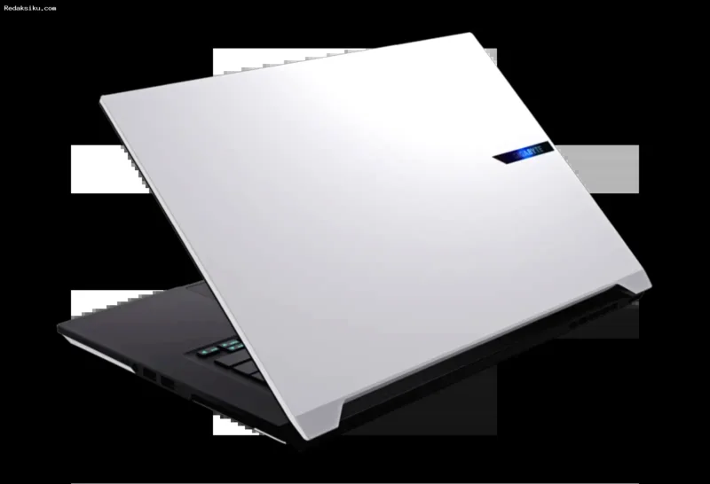 Laptop GIGABYTE AERO X16 dengan desain tipis dan minimalis untuk kreator konten.