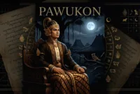 Ilustrasi simbolis Bethara Candra dan Wuku Gumbreg dalam budaya Jawa yang merefleksikan cahaya rembulan.