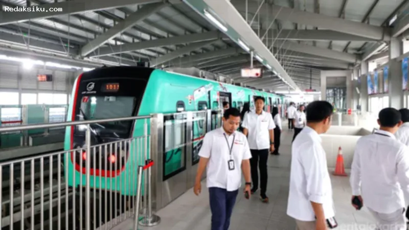 LRT Jakarta Fase 1B — Kereta LRT Jakarta rute Manggarai-Velodrome saat persiapan operasional jelang uji coba terbatas.