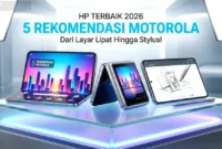 HP Motorola — Jajaran smartphone Motorola terbaru yang dirilis pada tahun 2026 dengan berbagai pilihan spesifikasi.