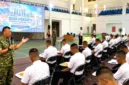 Kadet Universitas Pertahanan RI mengikuti penguatan ideologi Bela Negara untuk mempersiapkan generasi muda menuju Indonesia Emas 2045.
