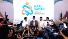 Menteri Agama Nasaruddin Umar resmi meluncurkan logo dan tema Hari Santri 2026 di Jakarta.