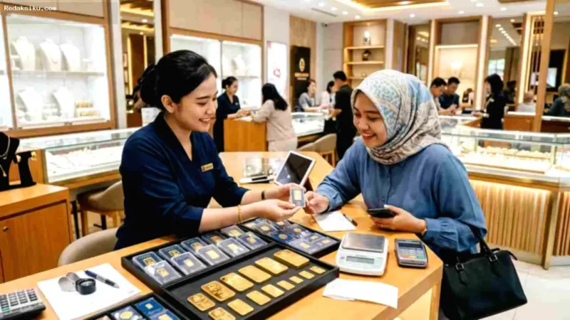 UBS — Ilustrasi emas batangan sebagai instrumen investasi jangka panjang yang tahan inflasi.