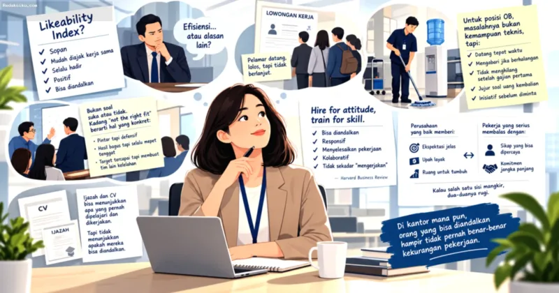 karyawan sulit dipertahankan — Seorang karyawan sedang bekerja di kantor dengan suasana profesional dan fokus