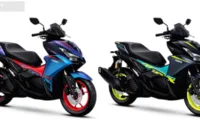 Rute Touring Motor — Pengendara motor Yamaha Aerox melintas di jalan berkelok pegunungan Jawa Barat