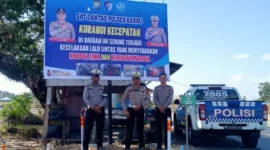 Pancana Rawan Laka, Satlantas Barru Pasang Spanduk